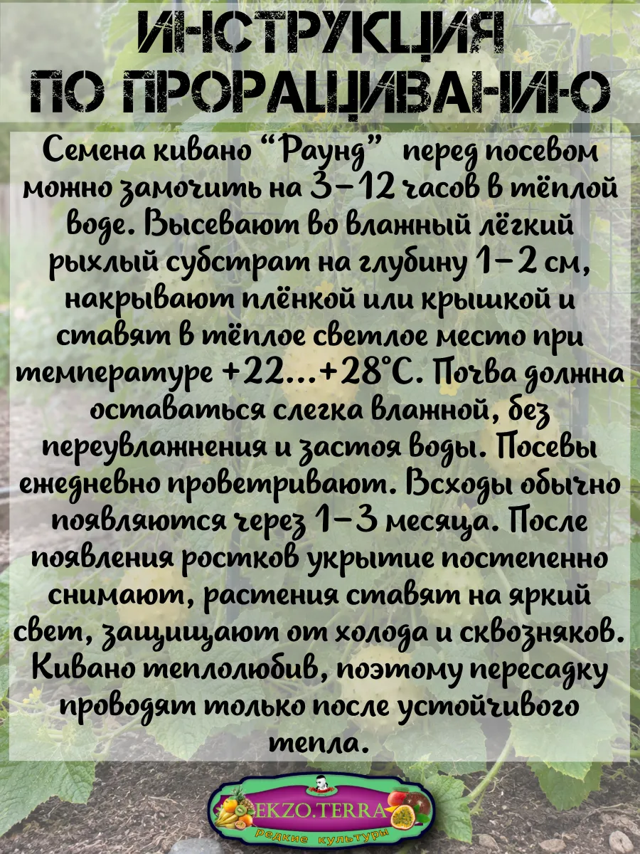  Семена Кивано 'Раунд' Желейная Дыня 5 шт.