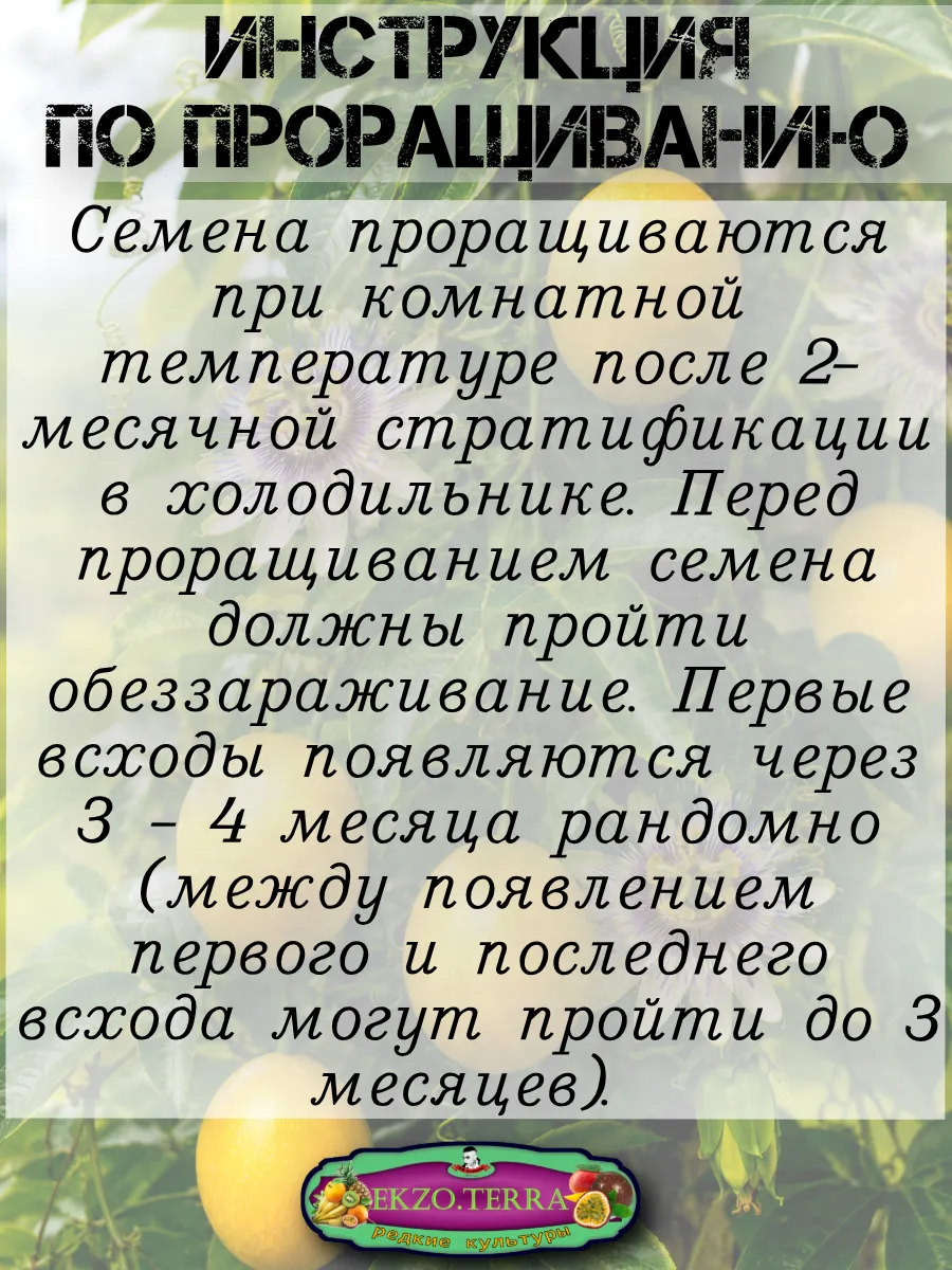  Семена Маракуйя Желтая 'Brazilian Golden 5 шт.